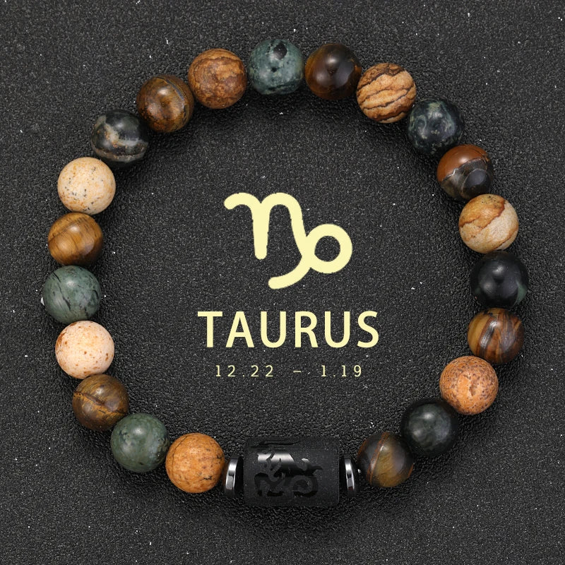 12 Zodiac Signs Bracelets Taurus Gemini Cancer Virgo Pisces Bracelets Ladies Men Couple Friendship Jewelry Gift Bracelets
