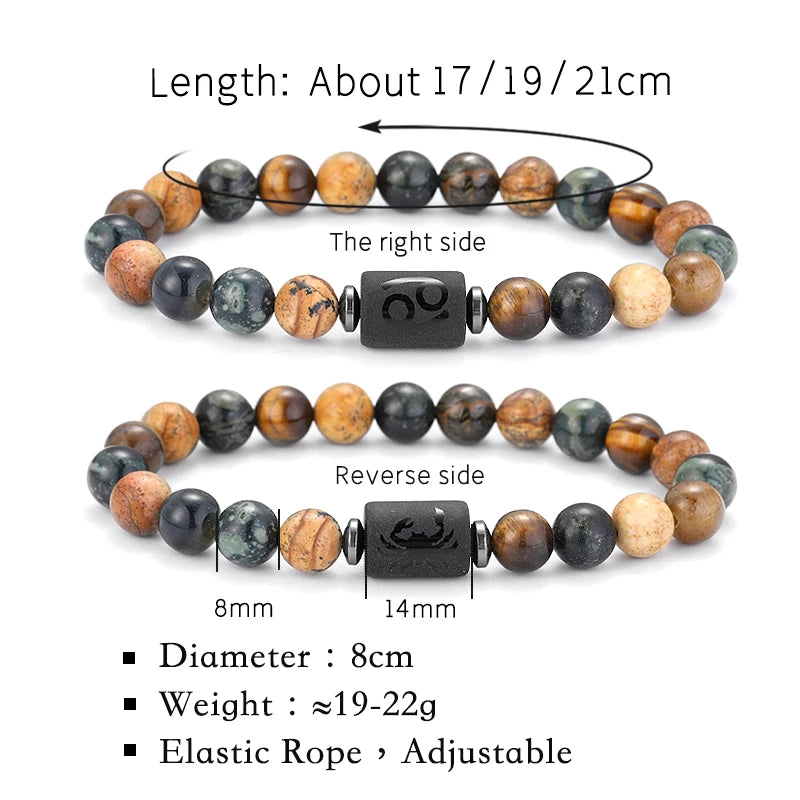 12 Zodiac Signs Bracelets Taurus Gemini Cancer Virgo Pisces Bracelets Ladies Men Couple Friendship Jewelry Gift Bracelets