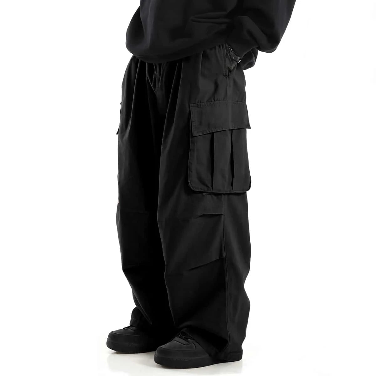 Classic Design Multi Flap Pockets Cargo Pants,Men's Loose Fit Drawstring Cargo Pants，For Skateboarding,Street,Outdoor Camping