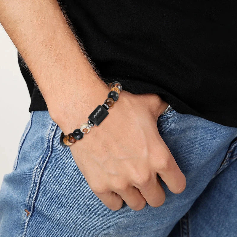12 Zodiac Signs Bracelets Taurus Gemini Cancer Virgo Pisces Bracelets Ladies Men Couple Friendship Jewelry Gift Bracelets