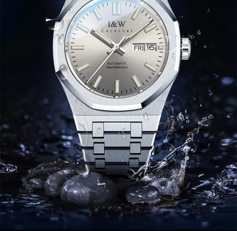 SEIKO NH36A Mechanical Watches for Man Luxury Brand IW CARNIVAL Watch Automatic Sapphire Luminous 5bar Waterproof Montres Hommes