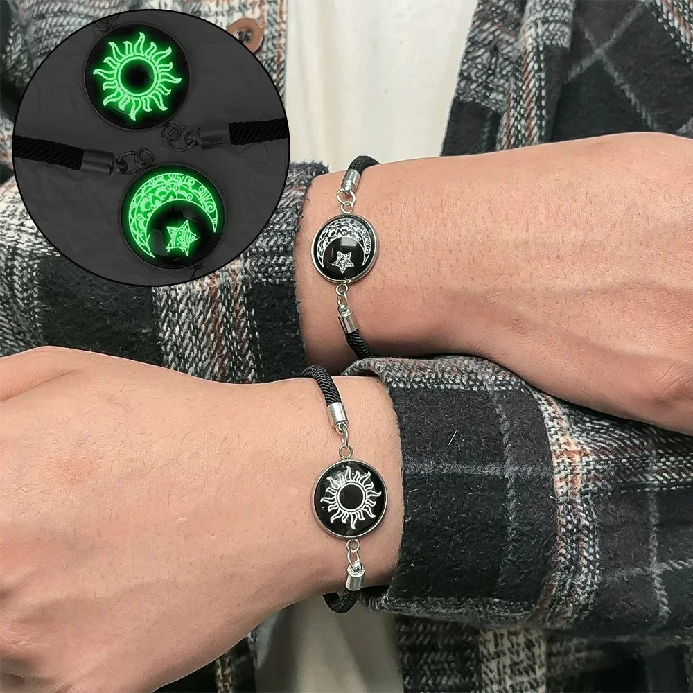 Sun Moon Braided Bracelets Women Men Black Adjustable Couple Bracelets Elegant Comfortable Bracelets Fashion Jewelry Accessories