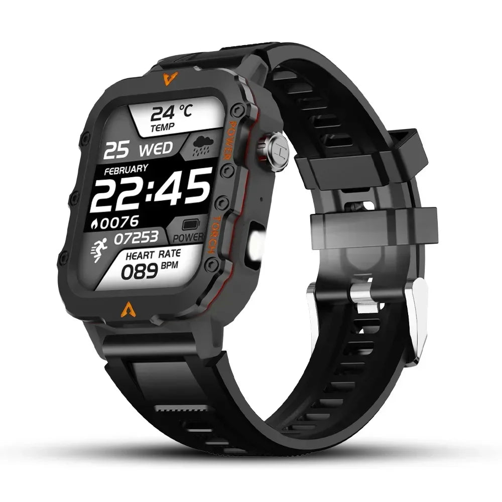 2024 Military Montres Hommes Smartwatch LED Outdoor Sports Watches For Men Women 1.73inch Bluetooth reloj hombre Smart Watch