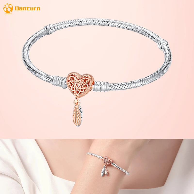 Danturn 925 Sterling Silver Bracelets Surfing, Waves and fish, Dream nets Bracelets Women Bracelets Fashion Charm Bracelets