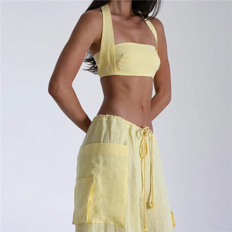 Women Cargo Pants Vintage-inspired Women's High Waist Cargo Pants with Drawstring Multiple Pockets for A Casual for Retro