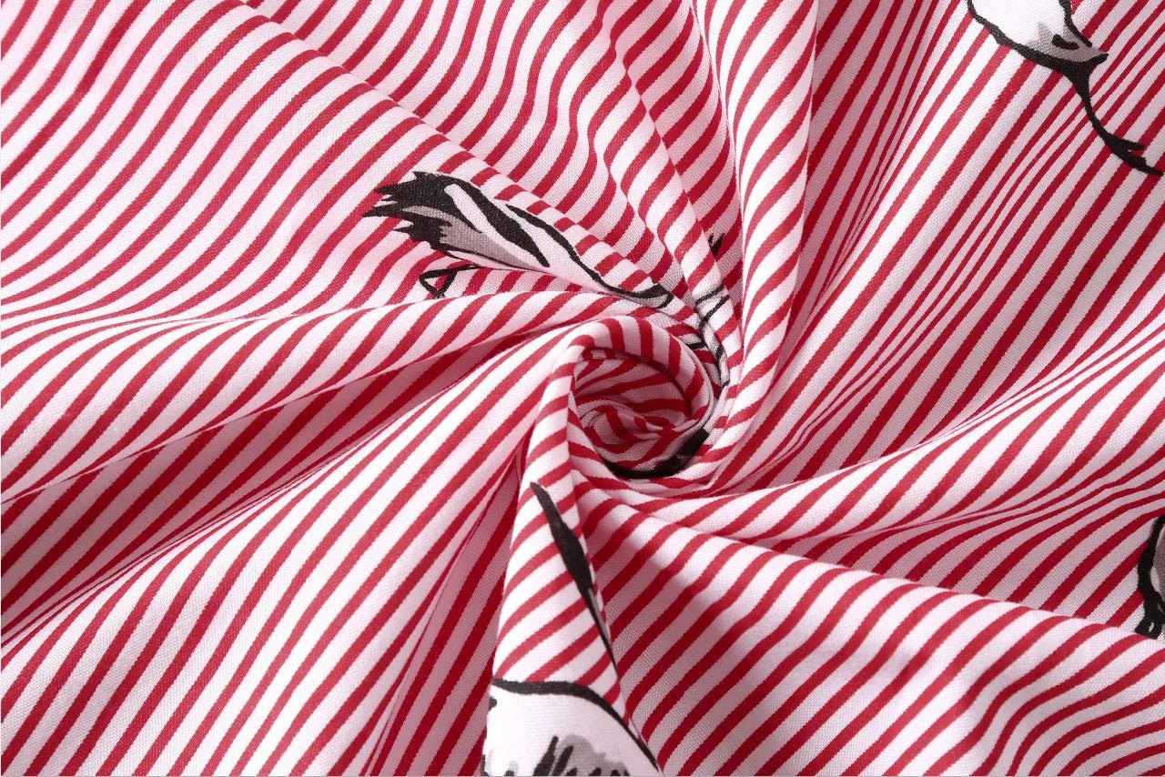 AliExpress European and American women's clothing popular long-sleeved women's clothing striped shirt dress single-breasted belt