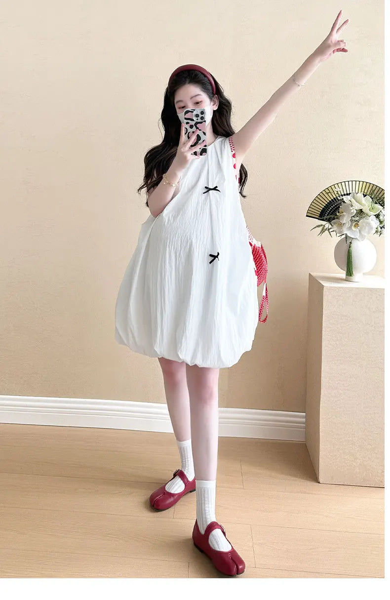 Pregnant Women's Clothing 2025 Summer New Loose and Fashionable Temperament Age Reducing Dress