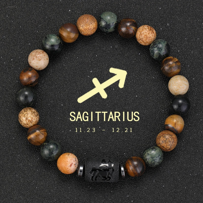 12 Zodiac Signs Bracelets Taurus Gemini Cancer Virgo Pisces Bracelets Ladies Men Couple Friendship Jewelry Gift Bracelets