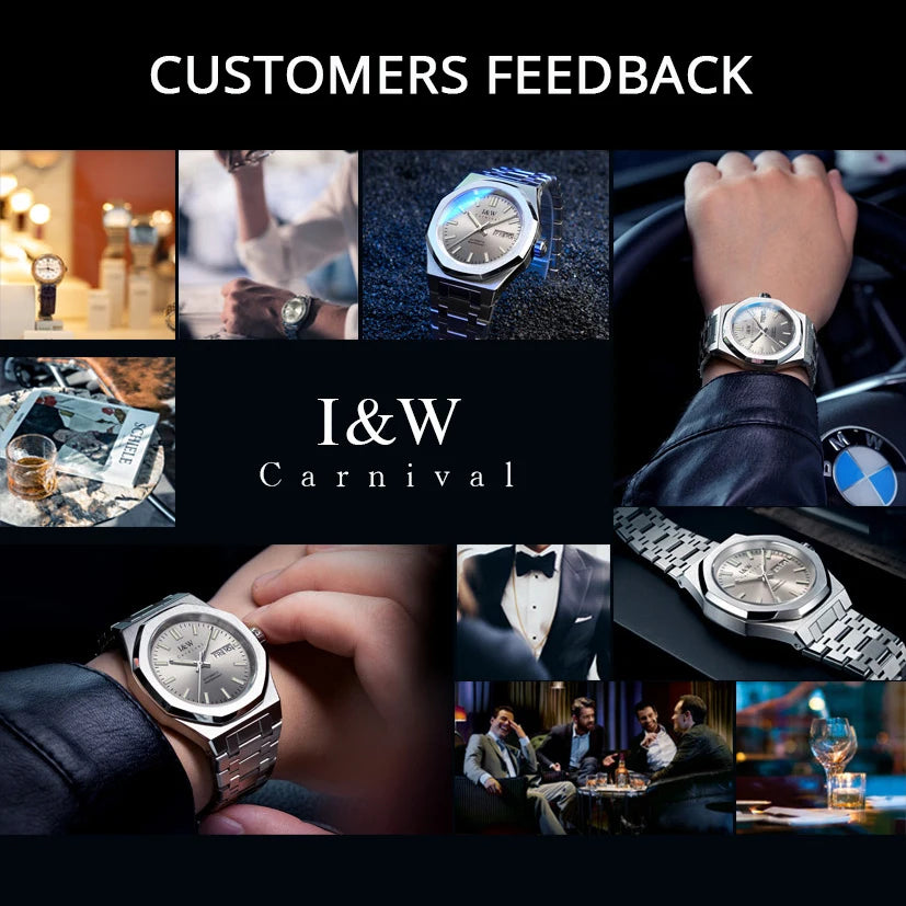 SEIKO NH36A Mechanical Watches for Man Luxury Brand IW CARNIVAL Watch Automatic Sapphire Luminous 5bar Waterproof Montres Hommes
