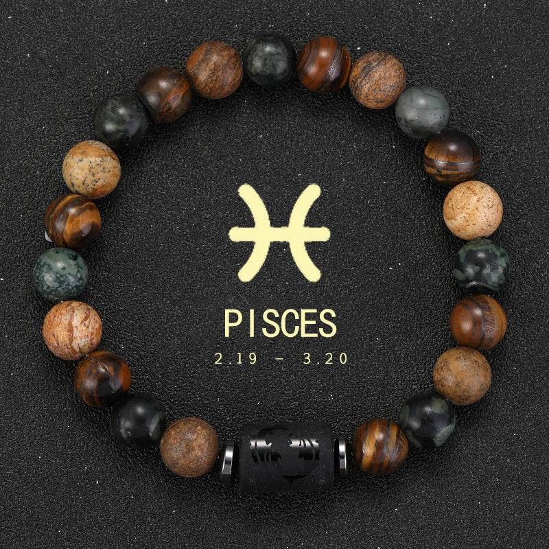 12 Zodiac Signs Bracelets Taurus Gemini Cancer Virgo Pisces Bracelets Ladies Men Couple Friendship Jewelry Gift Bracelets