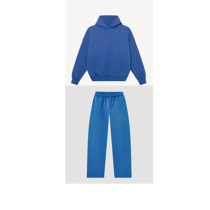 Y2k Tracksuit Men Clothes 2025 New Solid Color Hoodie Mens Pullover Sweatshirt Fashion Harajuku Hoodies Sweatpants Streetwear