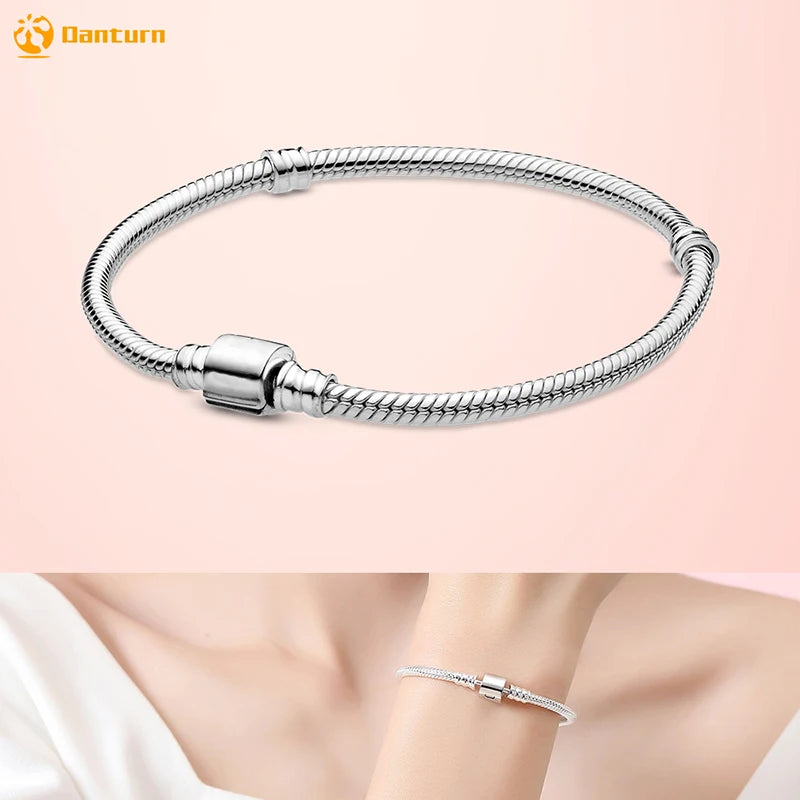 Danturn 925 Sterling Silver Bracelets Crown Butterfly Bus Sisterly Love Cherry Bracelets Women Bracelets Fashion Charm Bracelets