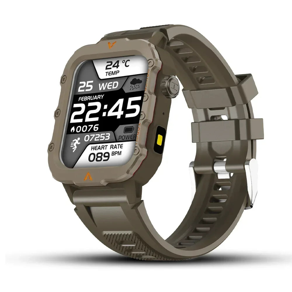 2024 Military Montres Hommes Smartwatch LED Outdoor Sports Watches For Men Women 1.73inch Bluetooth reloj hombre Smart Watch