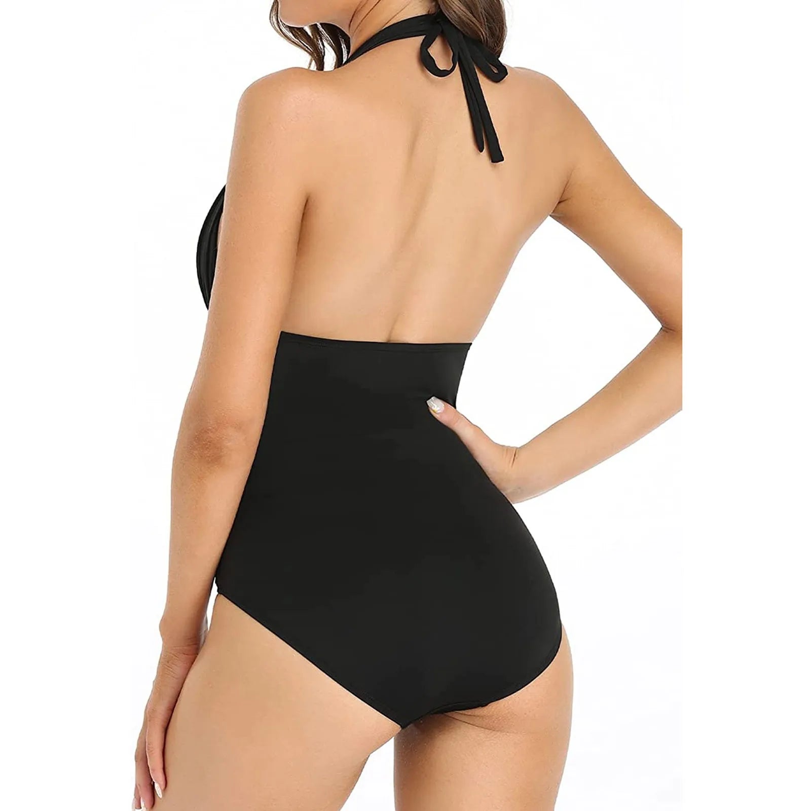 Bikinis Mujer Women's One-piece With Chest Pad Without Steel Bra Swimsuit Solid Color Swimsuit купальники женские