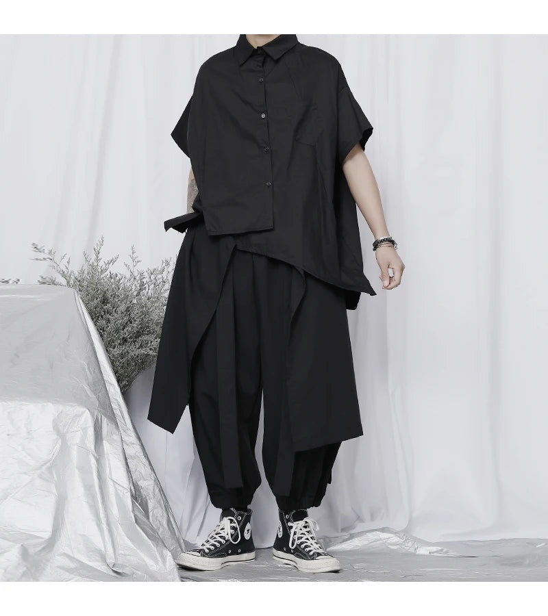 Japan  Style Men's clothing Punk Casual 8-9 Pants