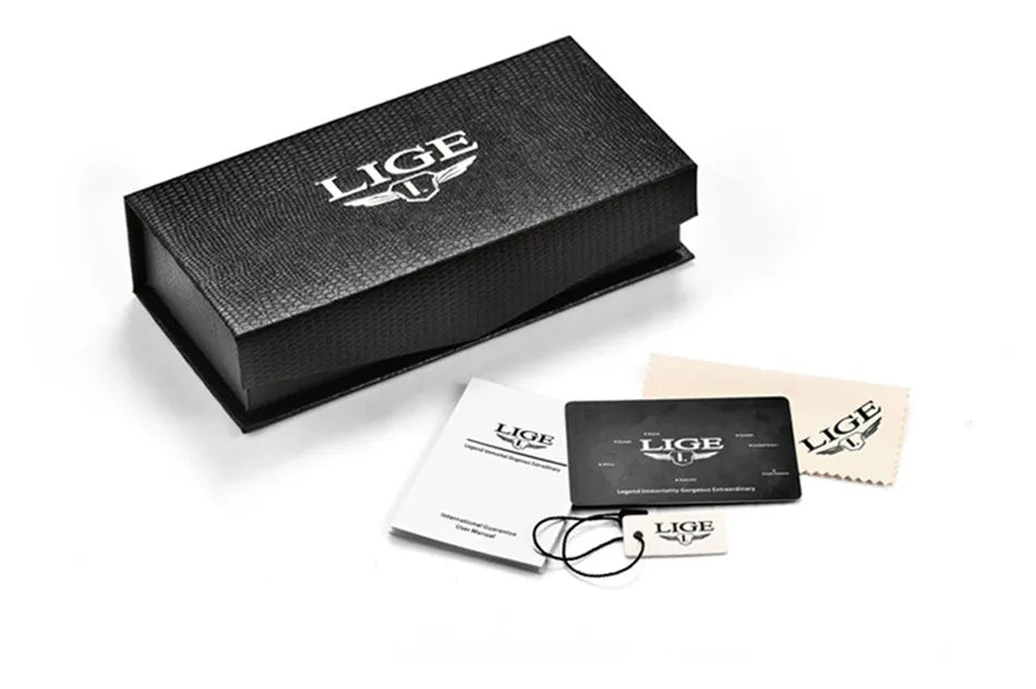 LIGE Casual Sport Watch Ladies Top Luxury All Steel Waterproof Quartz Watches For Women Fashion Gold Watch Women Montres Femmes
