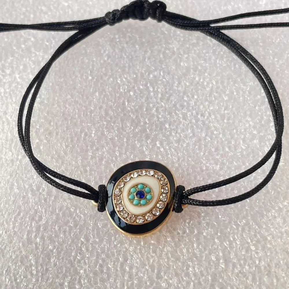 Woven Bracelets Evil Eyes Stackable Wrap Fabric Bracelets