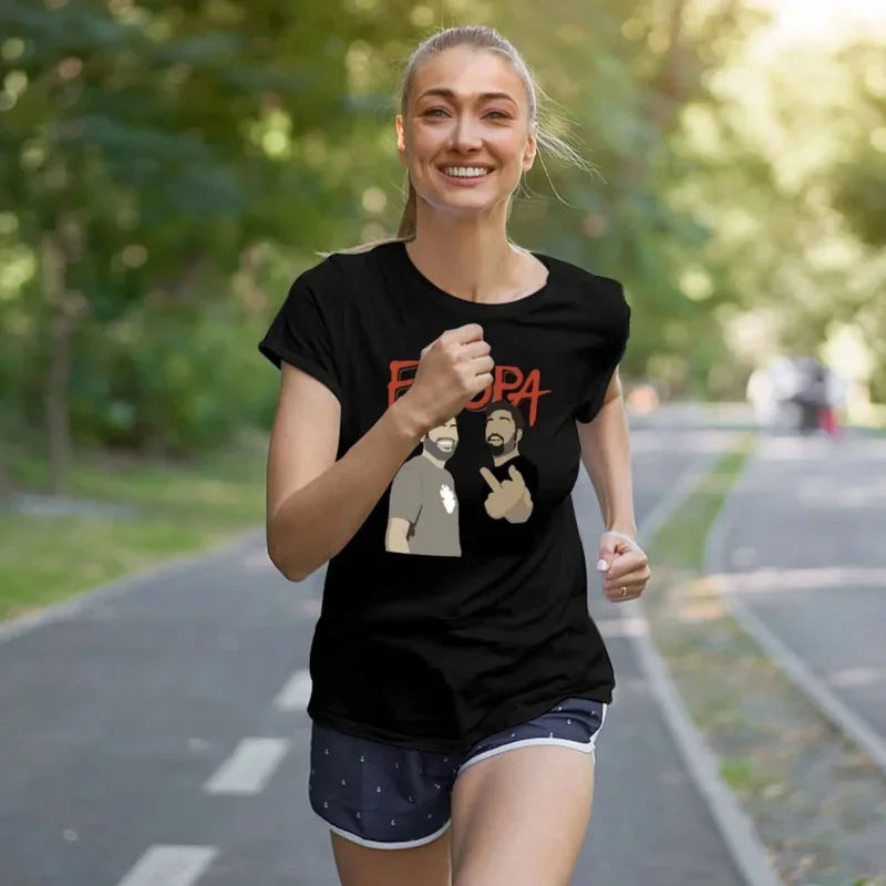 2024 Summer Personalized Street Hip Hop Style Estopa T-shirt Women's Clothing Retro Top Women's Clothing