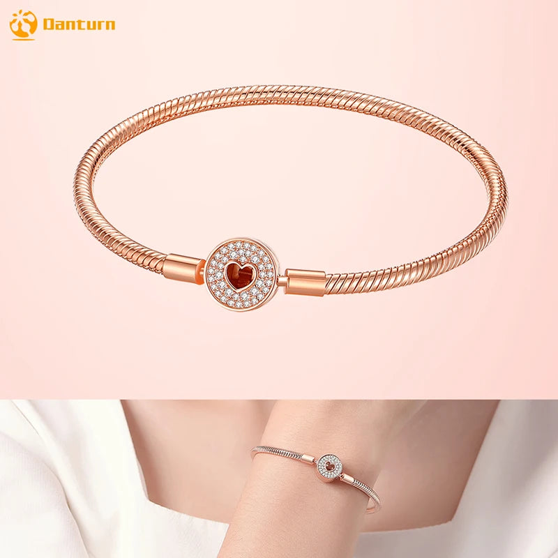 Danturn 925 Sterling Silver Bracelets Crown Butterfly Bus Sisterly Love Cherry Bracelets Women Bracelets Fashion Charm Bracelets