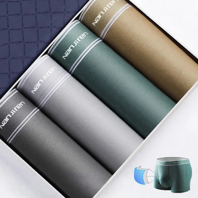 4Pcs Boxer Shorts Men's Underwear Sexy Panties Cotton Boxers Man Underpants Male Shorts Homme U Convex Lingerie Wholesale Lots