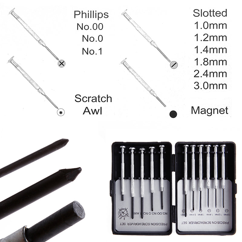11PCS Precision Screwdriver Set Mini Bijoutiers Montres Lunettes Réparations Kit Drop Shipping