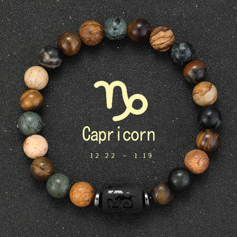 12 Zodiac Signs Bracelets Taurus Gemini Cancer Virgo Pisces Bracelets Ladies Men Couple Friendship Jewelry Gift Bracelets