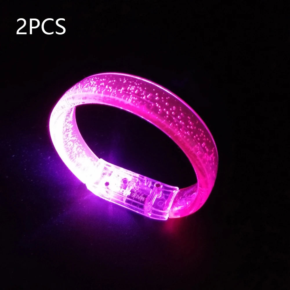 2PCS Luminous Bracelets Concert LED Flash Bracelets Support Fluorescent Bracelets Party Activities Cheering Luminous Props