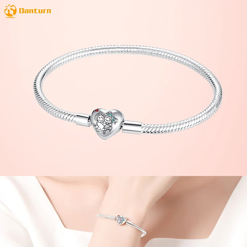 Danturn 925 Sterling Silver Bracelets Surfing, Waves and fish, Dream nets Bracelets Women Bracelets Fashion Charm Bracelets
