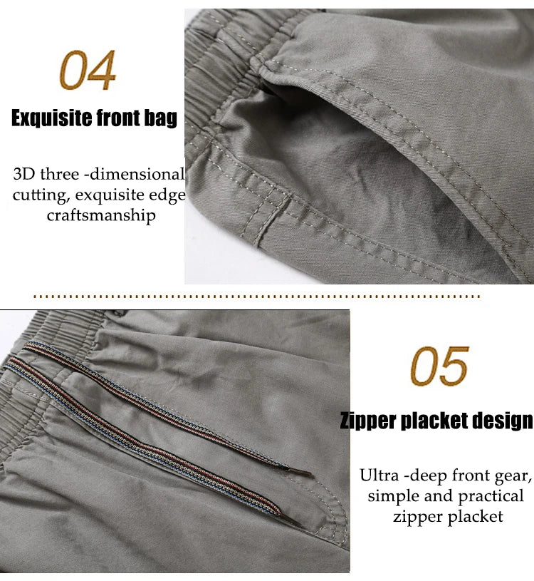 IPPOLICH Men's Pants Sweatpant Leisure Breathable Pants Pockets Wide Leg Cotton Black Cargo Pants Classic Man Casual Cargo Pants
