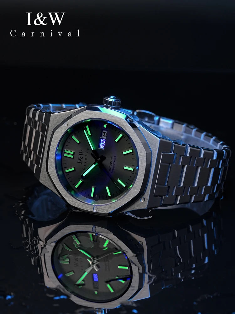 SEIKO NH36A Mechanical Watches for Man Luxury Brand IW CARNIVAL Watch Automatic Sapphire Luminous 5bar Waterproof Montres Hommes