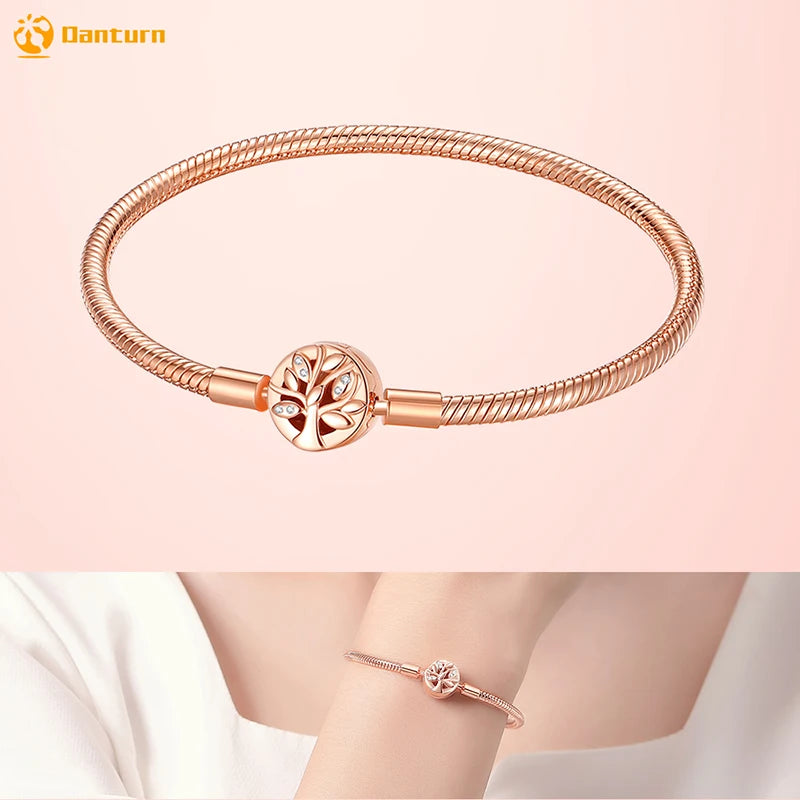 Danturn 925 Sterling Silver Bracelets Crown Butterfly Bus Sisterly Love Cherry Bracelets Women Bracelets Fashion Charm Bracelets