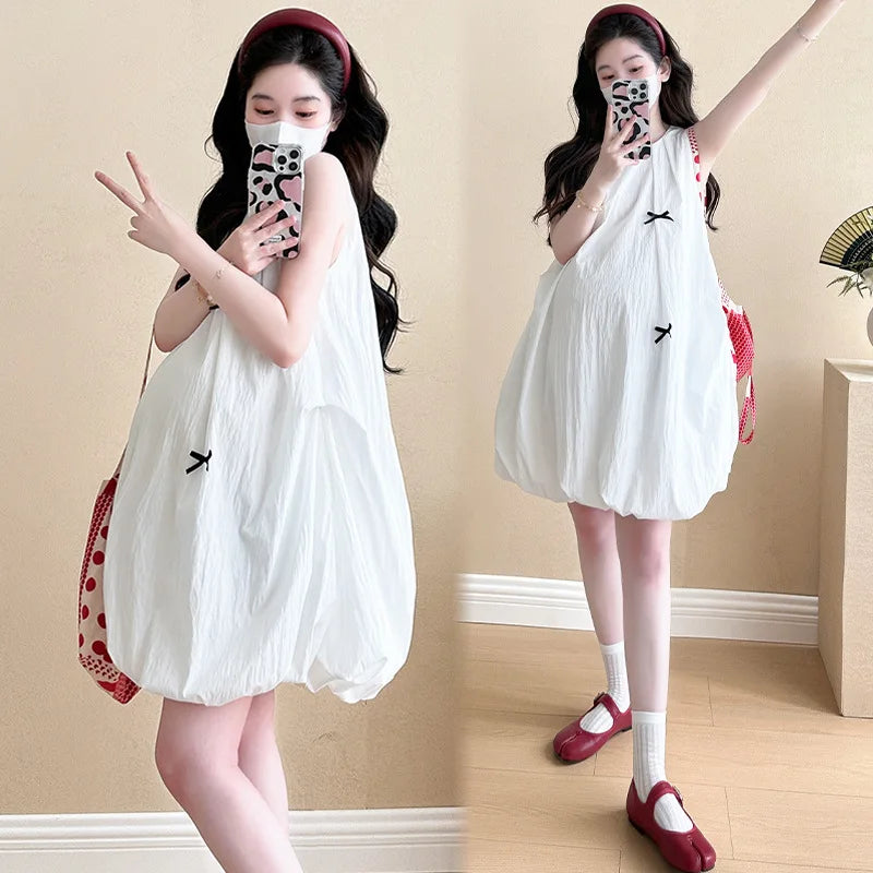 Pregnant Women's Clothing 2025 Summer New Loose and Fashionable Temperament Age Reducing Dress