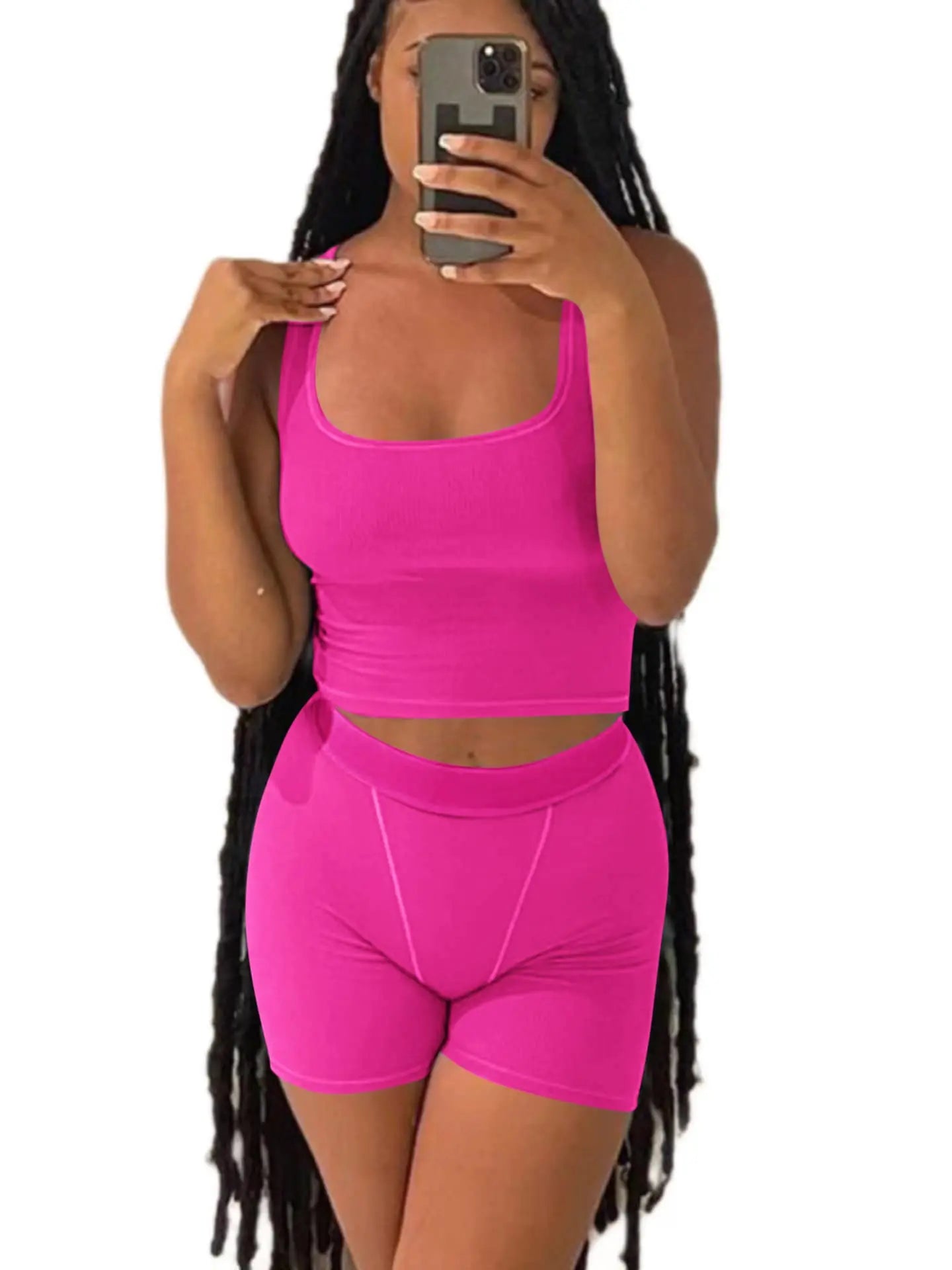 Women's Clothing Summer  Wholesale Ribbed Loungewear Women Sets  Lounge Wear Two Piece Tank Tops and Shorts Set
