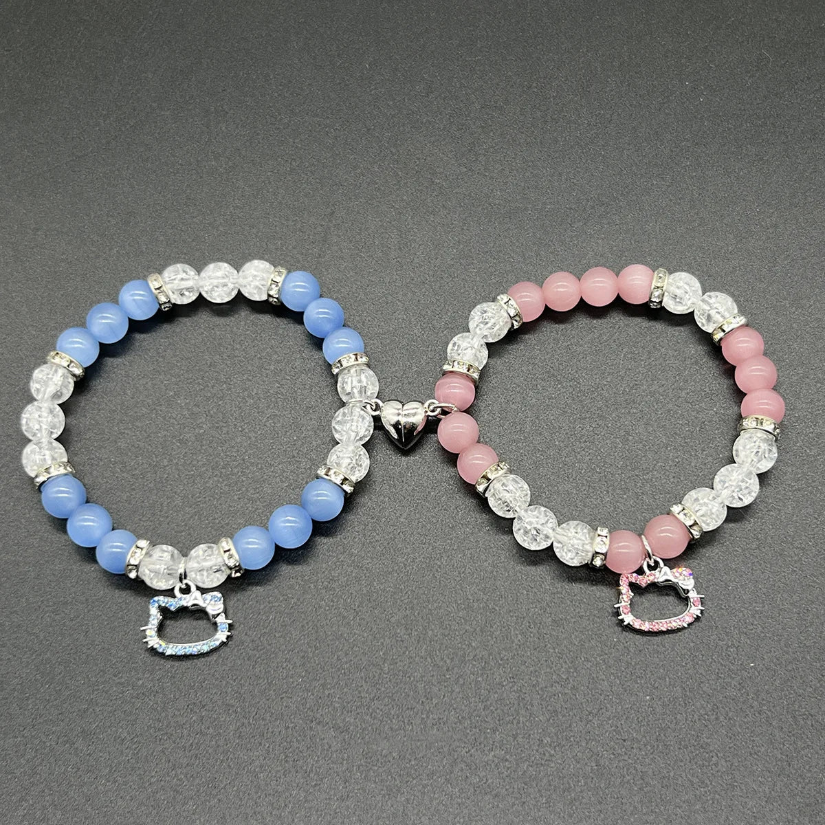 Spider Hello Cat Friendship Bracelets Matching Bracelets Couple Best Friends Charm Bracelets Birthday Bff Magnet Jewelry Gifts