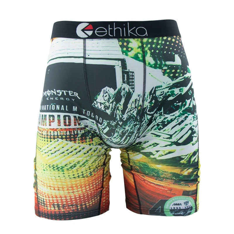 ETHIKA 1Pcs Sexy Men Underwear Boxers Breathable Swimming Man Underpants Plus Size S-3XL Mens Trunks Men's Panties Boxer Briefs