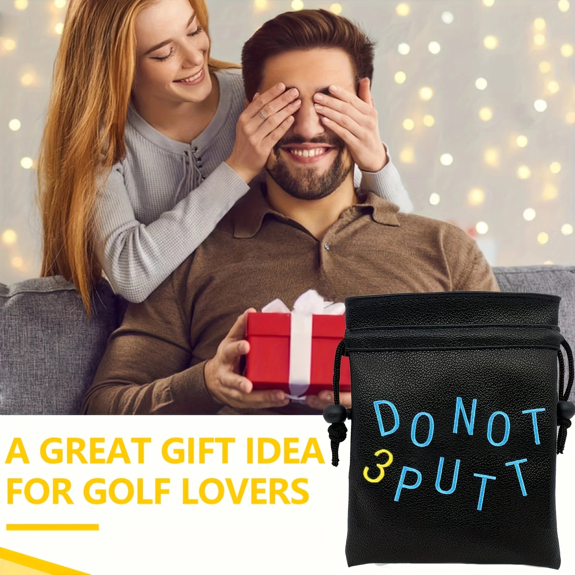 Golf valuable item bag, sealed with a drawstring. This portable packaging bag is perfect for holding golf balls and is an access