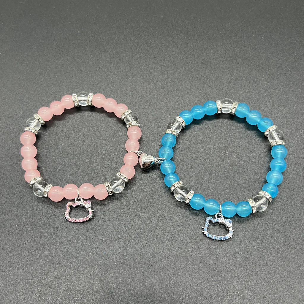 Spider Hello Cat Friendship Bracelets Matching Bracelets Couple Best Friends Charm Bracelets Birthday Bff Magnet Jewelry Gifts