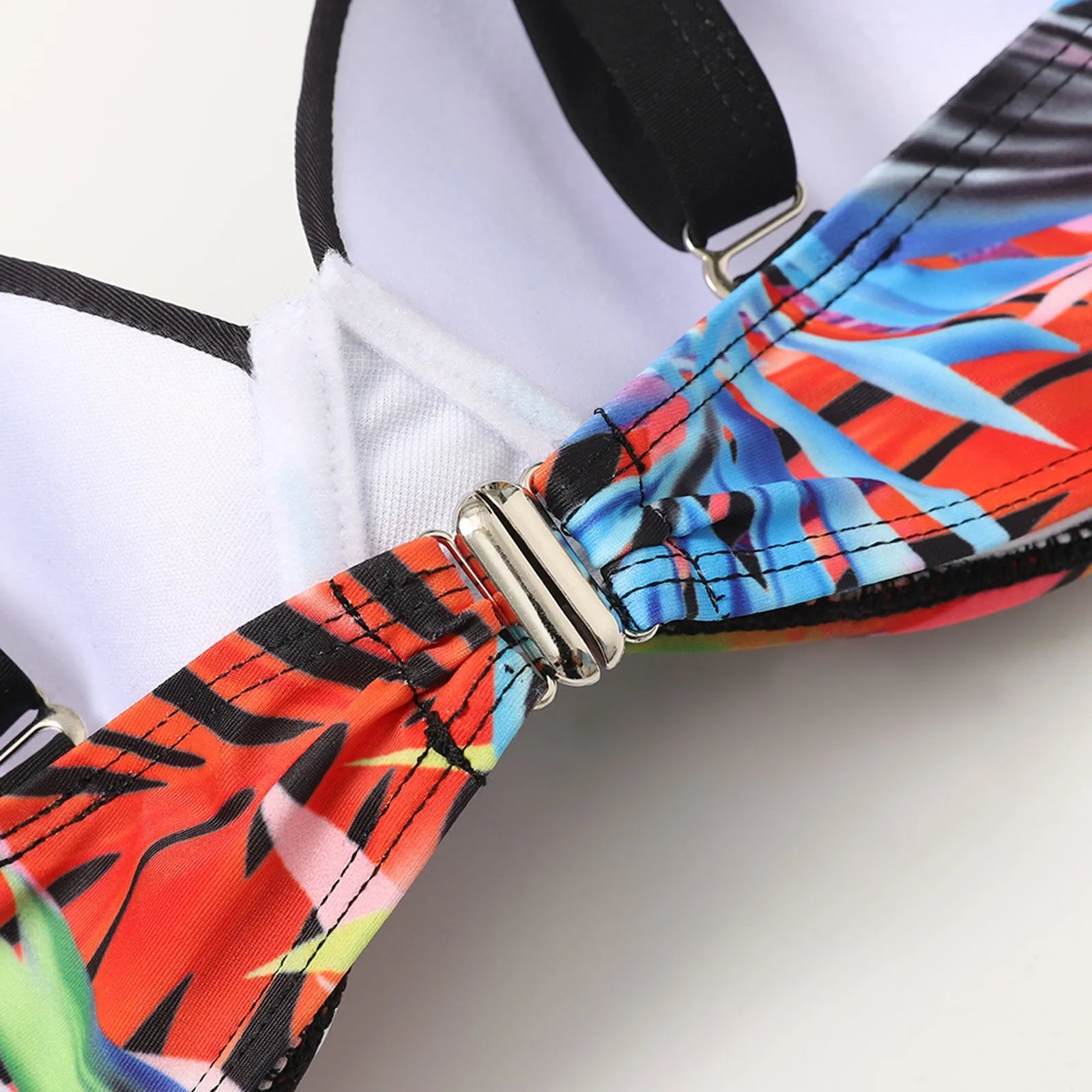 Sexy Print Split Swimsuit Fashion Steel Support Separate Two-Piece Bikini Sets Beach Pool Bather Holiday Back Buckle Swimwears