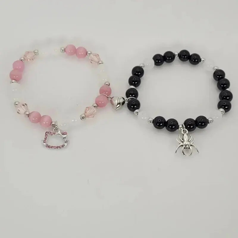 Spider Hello Cat Friendship Bracelets Matching Bracelets Couple Best Friends Charm Bracelets Birthday Bff Magnet Jewelry Gifts