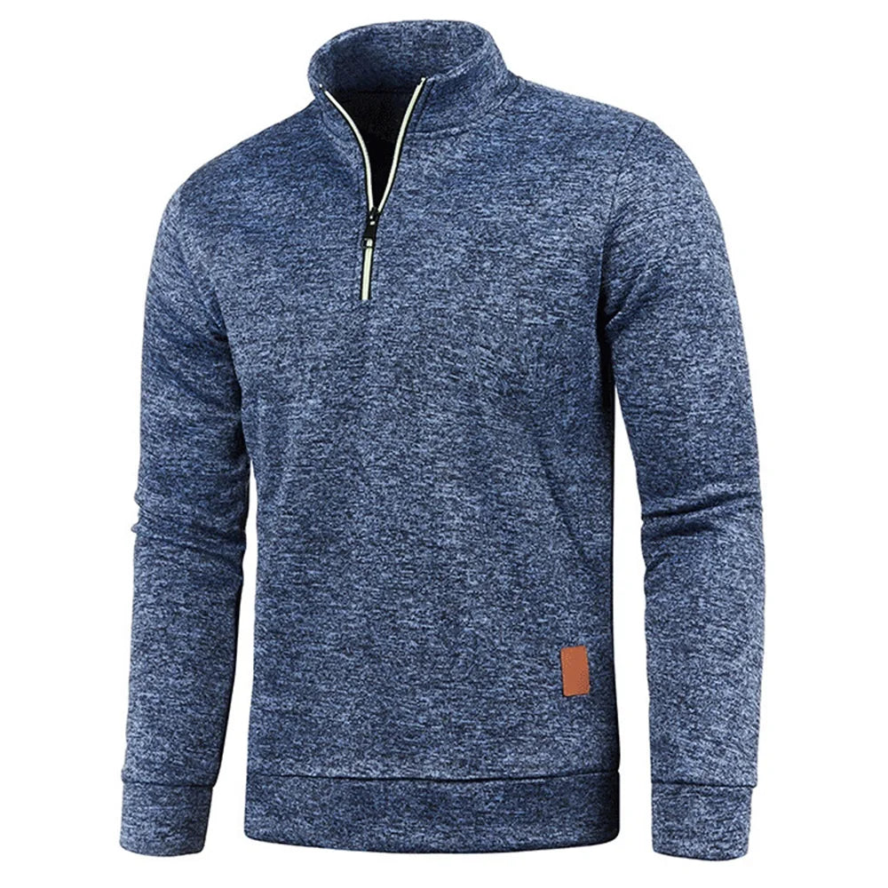 Men's Sweatshirts Half Zipper Pullover Male Long Sleeve Flleece Sweater Standcollar Snowflakes Hoodies Men Clothes