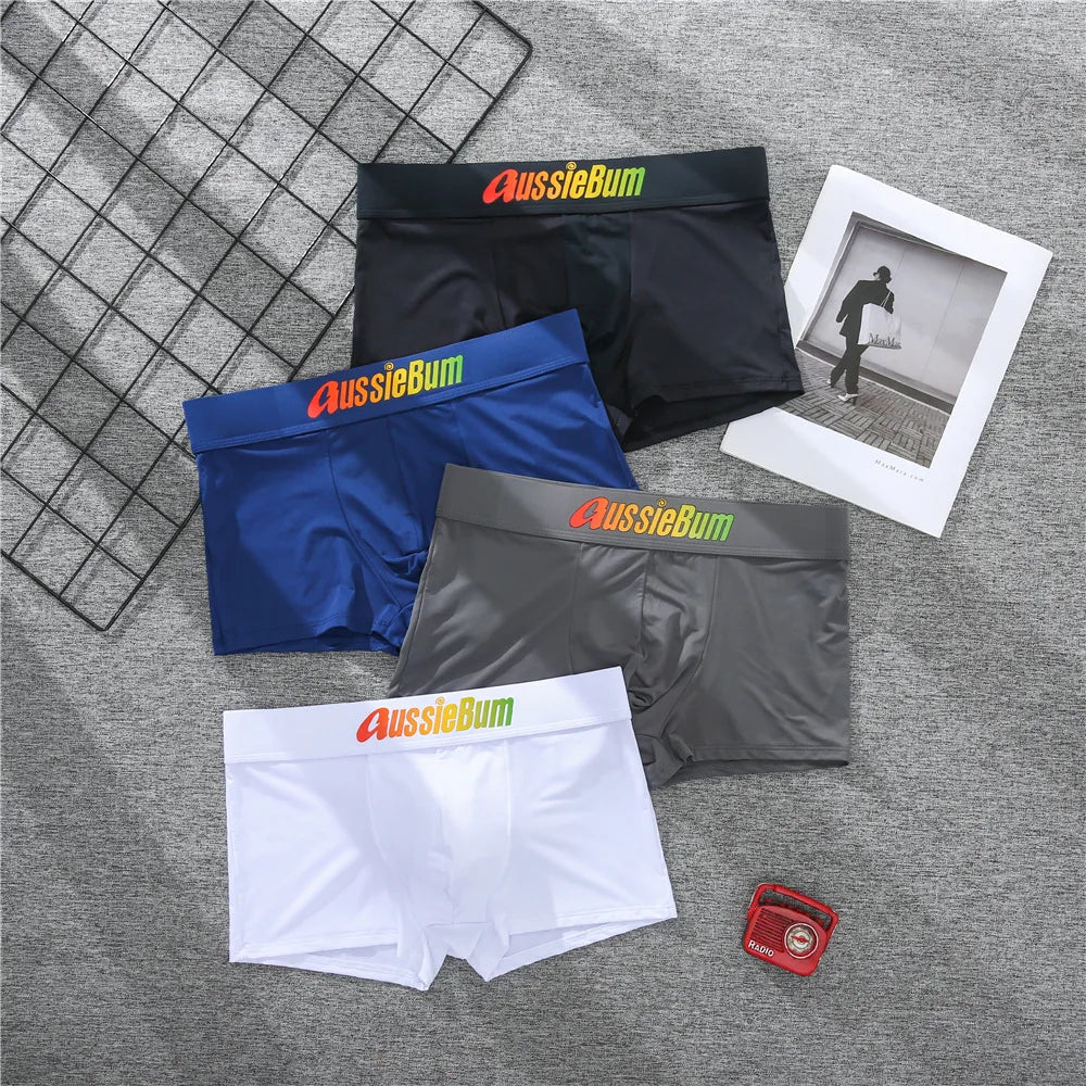 Sexy Men Boxers Shorts Aussiebum Underwear Men' Boxers Male Panties Calzoncillos Slip Men U Convex Pouch Man Underpants M-XXL