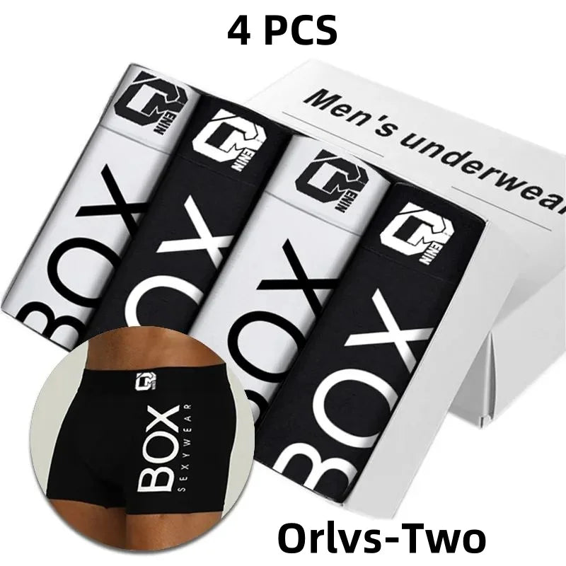 4Pcs/Lot ORLVS Brand Man Underpants Boxershorts Cotton Men Boxers Male Breathable Underwear Men's Panties Soft Boxer OR212