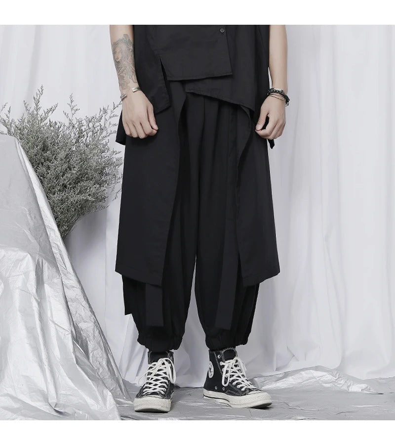 Japan  Style Men's clothing Punk Casual 8-9 Pants