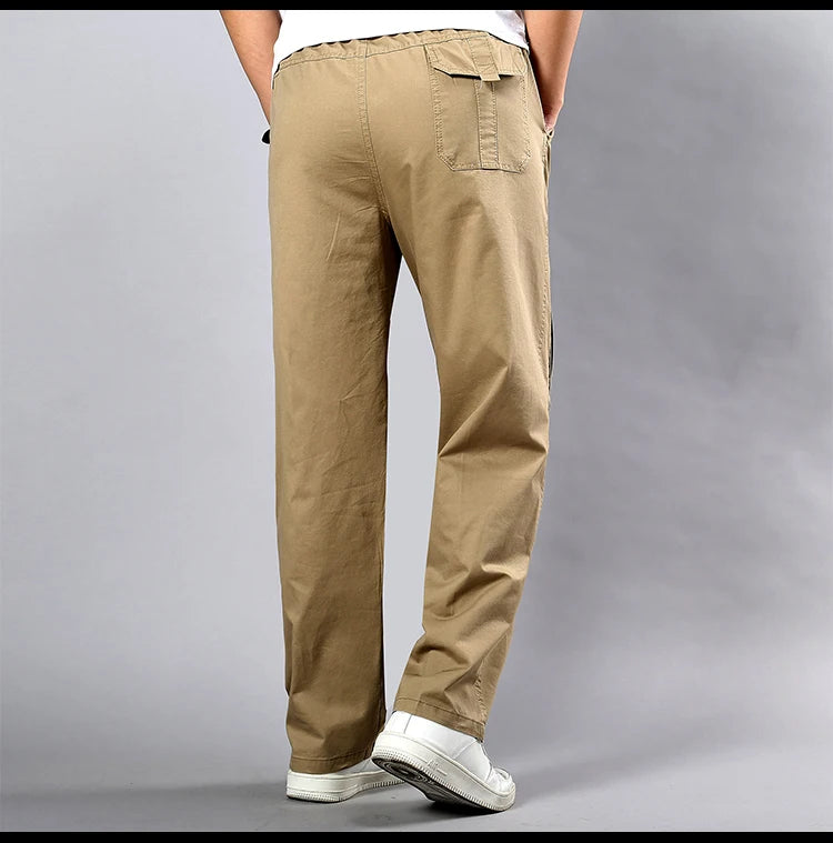IPPOLICH Men's Pants Sweatpant Leisure Breathable Pants Pockets Wide Leg Cotton Black Cargo Pants Classic Man Casual Cargo Pants