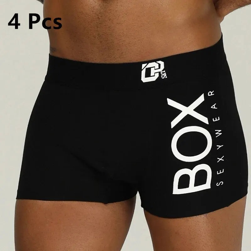 4Pcs Man Underpants Boxershorts Cotton Male Breathable Underwear Men's Panties Soft Boxer Underpants