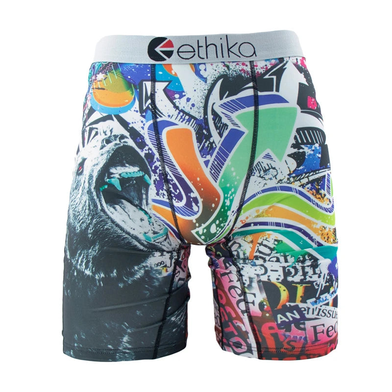 ETHIKA 1Pcs Sexy Men Underwear Boxers Breathable Swimming Man Underpants Plus Size S-3XL Mens Trunks Men's Panties Boxer Briefs