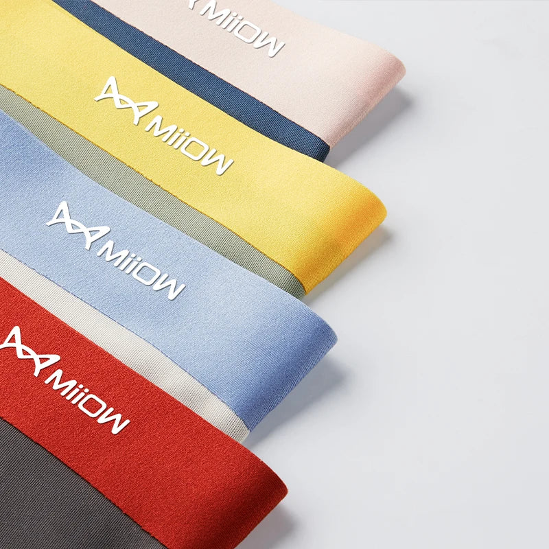 MiiOW 3Pcs Silky Ice Silk Men Underwear Boxers Modal Antibacterial Men's Boxer Panties Light Breathable Man Underpants Trunks