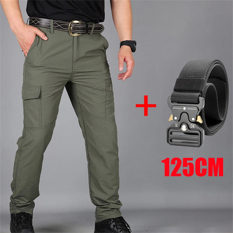 2025 Outdoor Waterproof Tactical Cargo Pants Men Breathable Summer Casual Army Military Long Trousers Male Quick Dry Cargo Pants