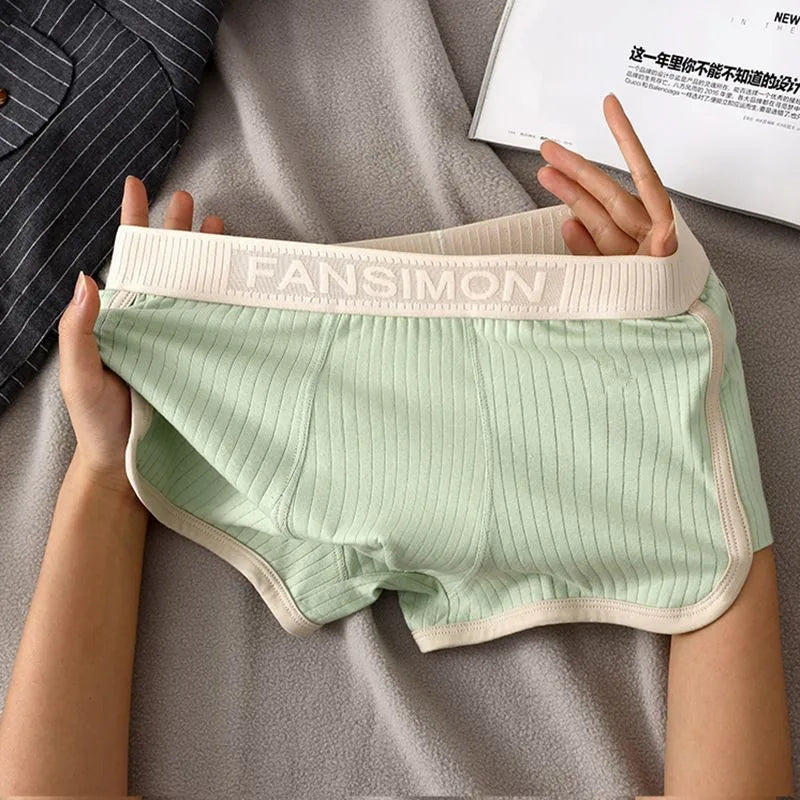 Men's Striped Boxer Shorts Underwear Sexy Panties Man Underpants Male Boxers Homme U Convex Shorts Lingerie