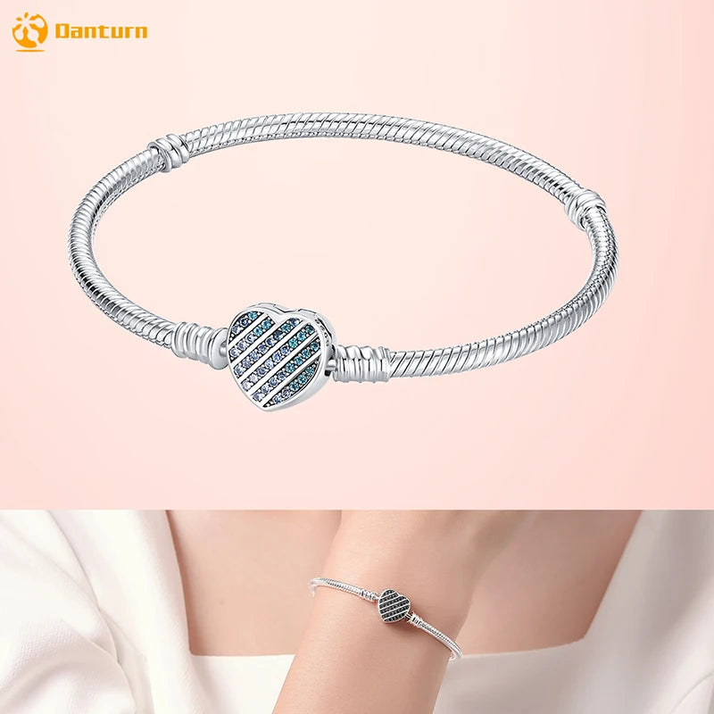 Danturn 925 Sterling Silver Bracelets Surfing, Waves and fish, Dream nets Bracelets Women Bracelets Fashion Charm Bracelets